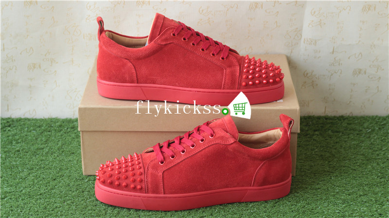 Super High End Christian Louboutin Flat Sneaker Low Top Red With Receipt